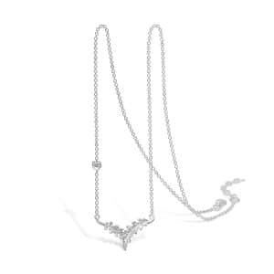 BLOSSOM sølv halskæde med blad vedhæng, 45 cm