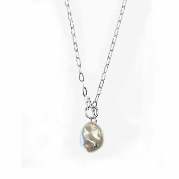 Hultquist Eleonora sølv halskæde med baroque perle