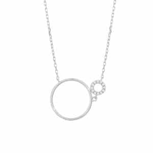 JOANLI Donna halskæde i sølv med lille og stor cirkel