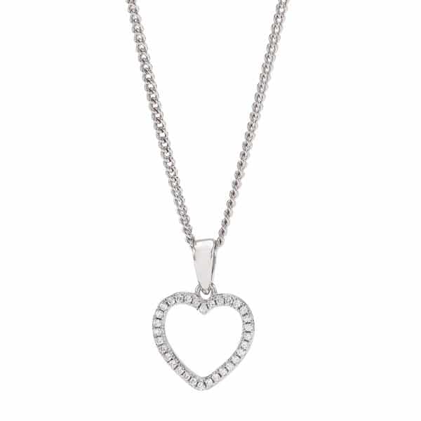 Joanli Aida sølv halskæde med mellem hjerte, 42+3 cm kæde