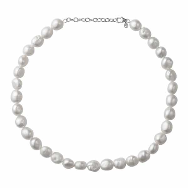 ByBiehl Aura Grande Perle halskæde i sølv med ferskvandsperler