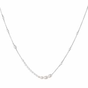 Bybiehl Aura Flow sølv halskæde med perler 45 cm
