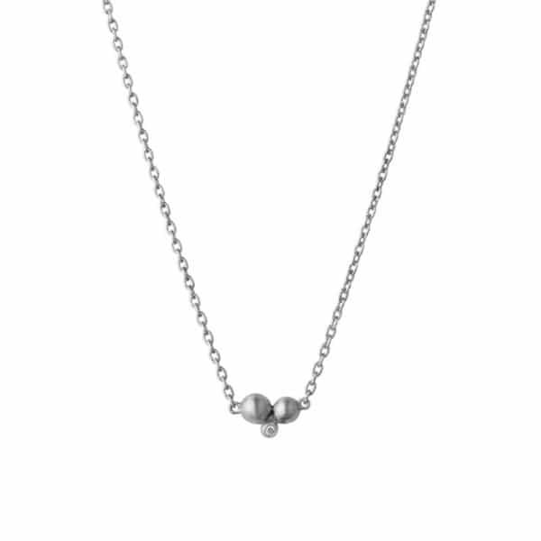Bybiehl Pebbles sølv halskæde med zirkon
