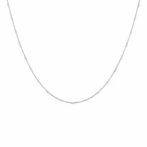 Bybiehl Scarlett sølv halskæde med perler og glassten, 45 cm