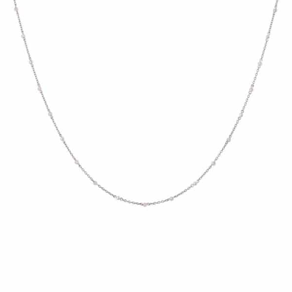 Bybiehl Scarlett sølv halskæde med perler og glassten, 45 cm