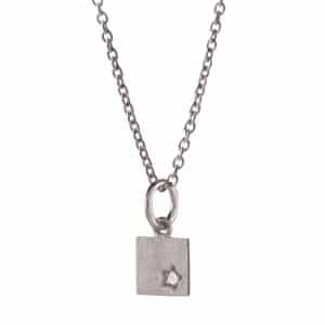 Diamond Square Sortrhodineret Sølv Halskæde fra Pernille Corydon