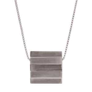 Pernille Corydon Stripe Oxideret Sølv Halskæde N-480-OXY