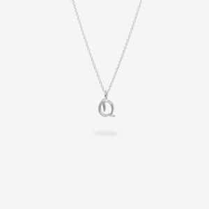 IX Q Bogstav Vedhæng Sølv - Str. 50 cm - Vedhæng til halskæde til Kvinder | IX Studios