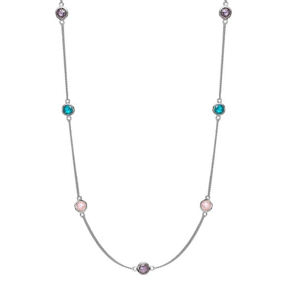 Christina Jewelry Colourful Champagne sølv halskæde med farvede cubic zirkoner