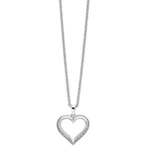 Sølv hjerte halskæde med cubic zirkoner