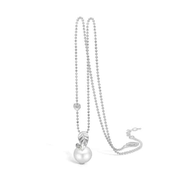 Blossom Copenhagen halskæde i sølv med perle og kubisk zirkon