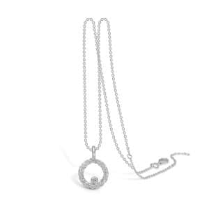 Blossom sølv halskæde med cirkel med zirkon