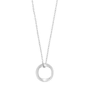 Siersbøl halskæde med cirkel vedhæng i sølv