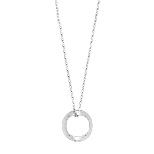 Siersbøl halskæde med cirkel vedhæng i sølv