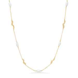 Studio Z Tangled halskæde i guldbelagt sølv med perler