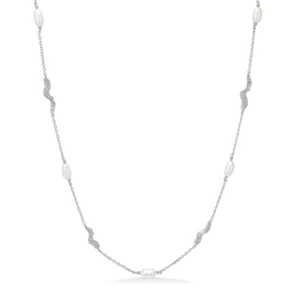 Studio Z Tangled halskæde i sterling sølv med perler