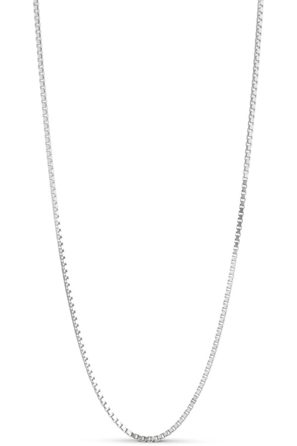 Enamel - Halskæde - Box Chain Necklace - Sølv