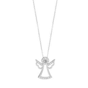 Siersbøl sølv halskæde med engel