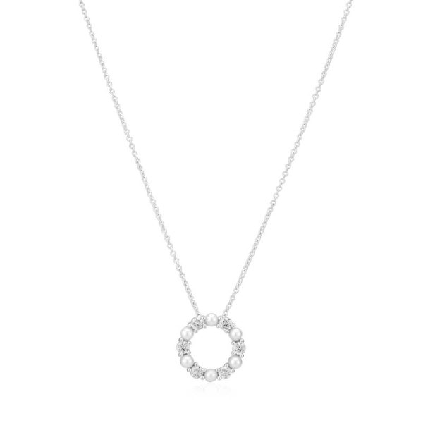 Sif Jakobs Biella halskæde i sølv med kubiske zirkoner og perle