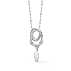 Studio Z Twine halskæde i sølv med perle