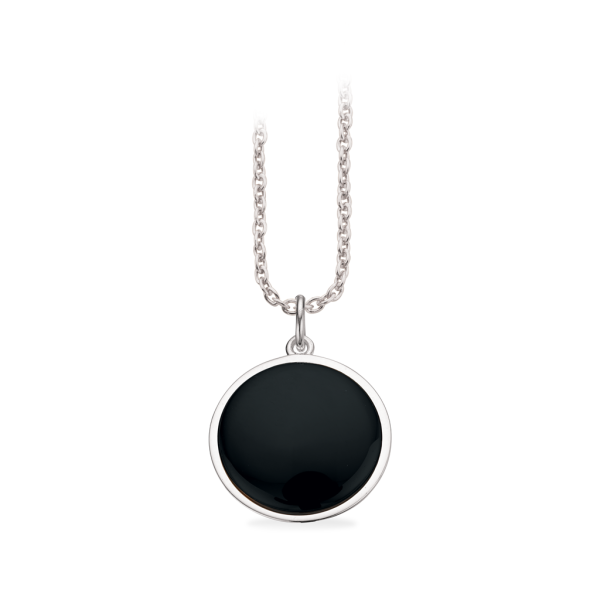 Scrouples halskæde i sølv med sort onyx, 50 cm