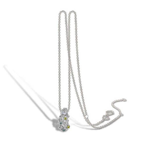 Blossom Copenhagen Radiance Reef halskæde med vedhæng i sølv hvid, blå, grøn med cubic zirkonia