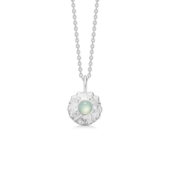 Studio Z Urchin Elegance halskæde i sølv med grøn cubic zirkonia