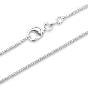 Slange halskæde i Sølv - 1,0 mm fra 38 cm