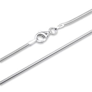 Slange halskæde i rhodineret Sølv - 1,5 mm fra 42 cm